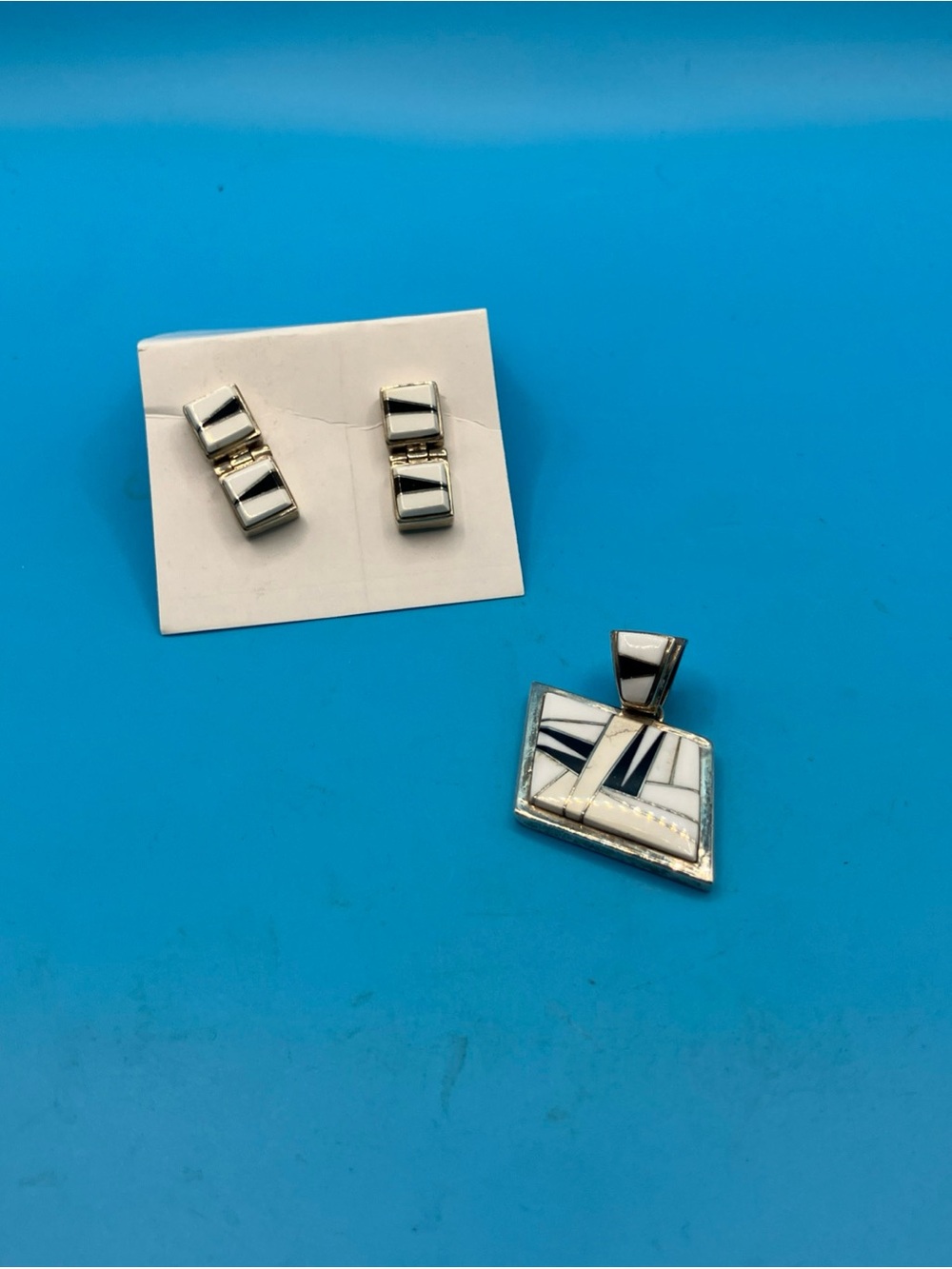pendant and earringsset silver 925 Calvin begay